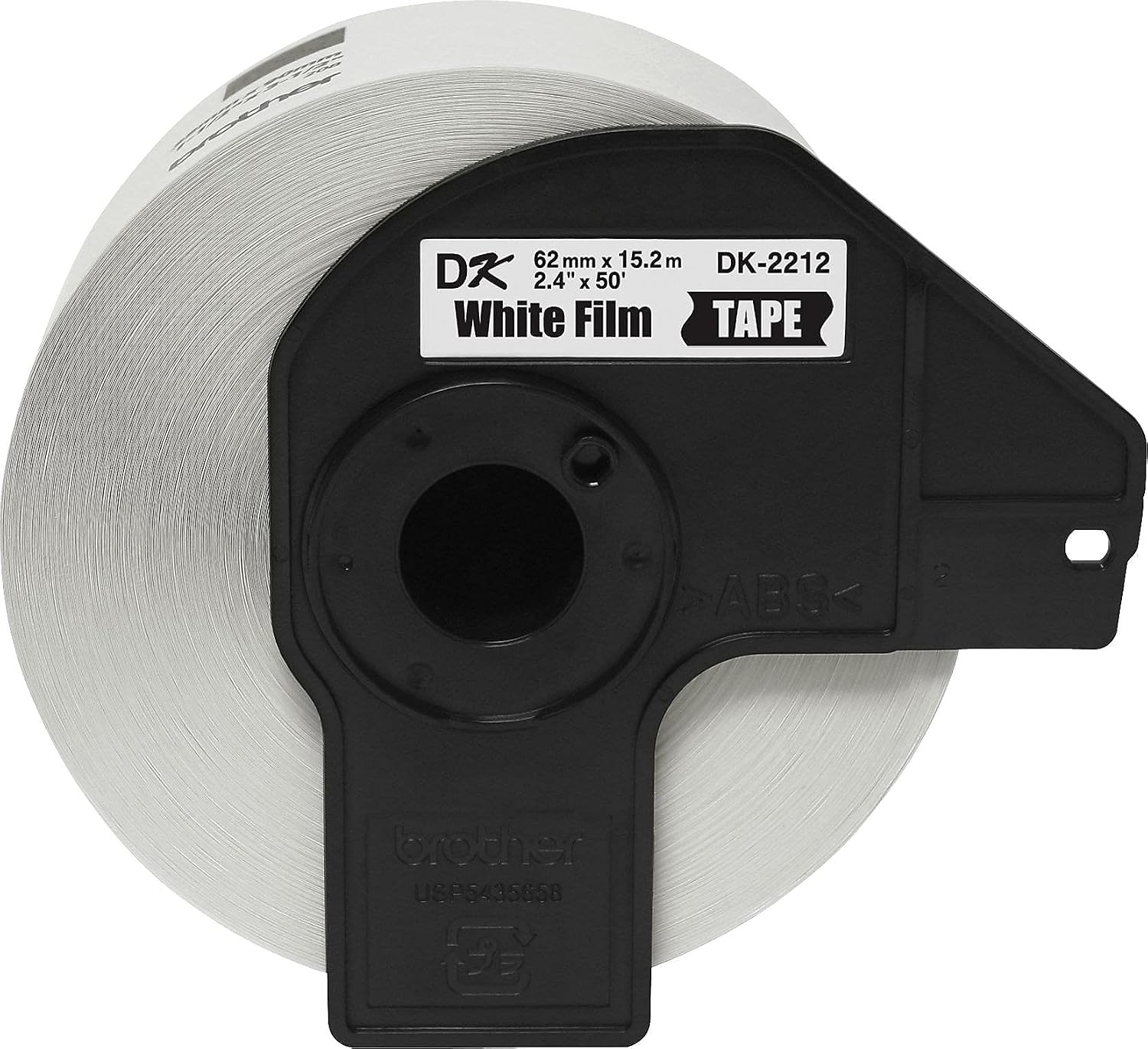 Brother Genuine DK-2212 Continuous Length Black on White Film Tape for Brother QL Label Printers, 2.4" x 50' (62mm x 15.2M), 1 Roll per Box, DK2212,Black/White