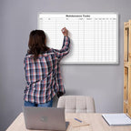 Lined Whiteboard Blank Grid Aluminum Frame Dry Erase Board Reusable Wall - Image 6
