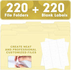 Manila Folders, HERKKA 220 Pack 1/3 Cut Tab File Folders, Manila Folders 8.5 x - Image 5