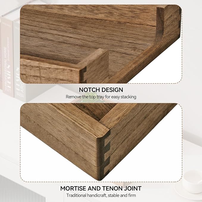 Kirigen Wood Letter-Size Tray Single-Tier- Wooden Tones Collection Front-Load - Image 3