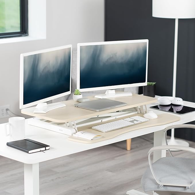 VIVO 36 inch Desk Converter, K Series, Height Adjustable Sit to Stand Riser - Image 8