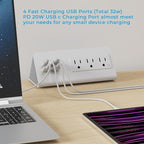 Nightstand Power Strip with USB C, Haiaoyyds Desk Edge Mount Power Hub with 3 - Image 4
