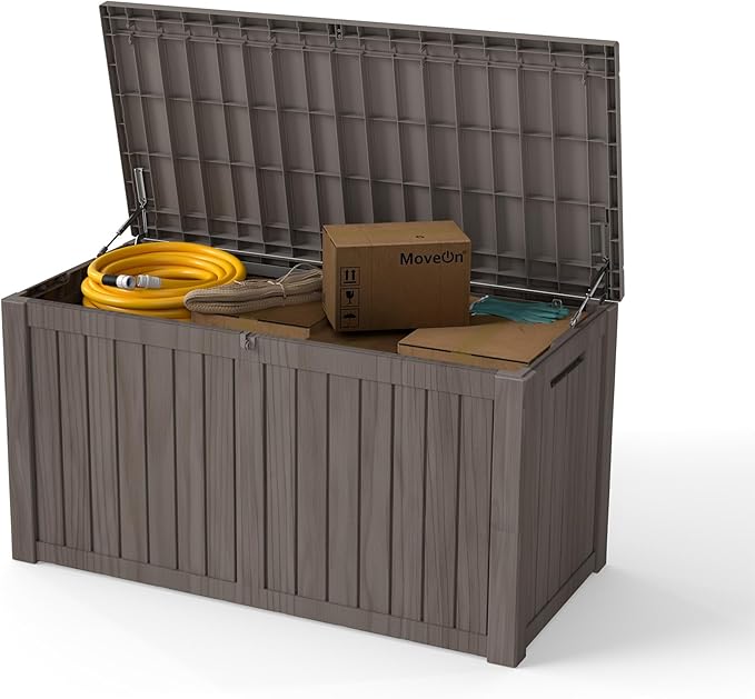 Yardgrace 180 Gallon Outdoor Storage Box Waterproof, Resin Deck Boxes by Unknown