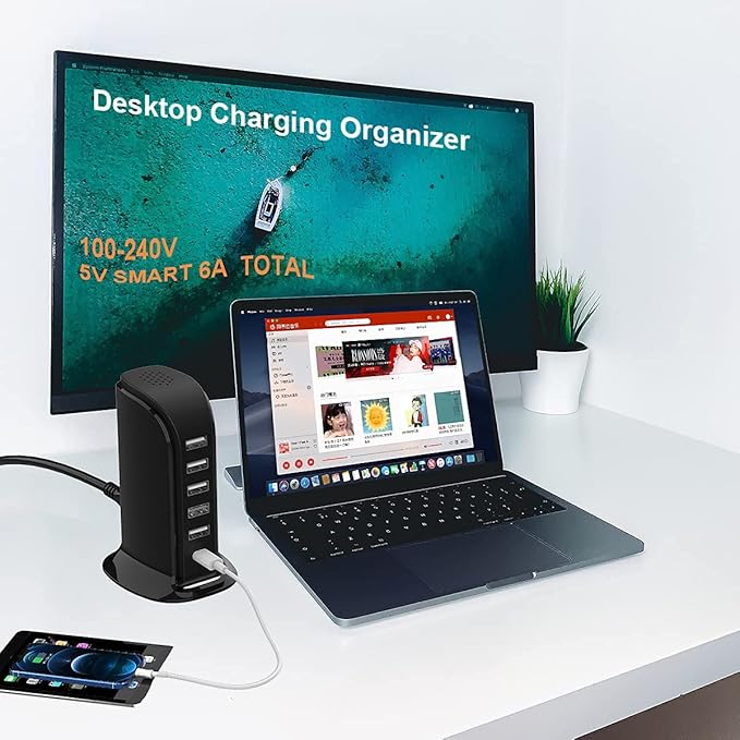 Charger Block 6 in 1 Upoy, 40W USB C Charger 3A, Charging Hub - Image 5