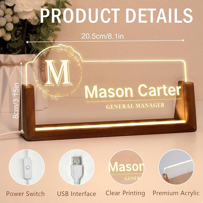 Desk Name Plate Personalized, Office Name Plate - Image 5