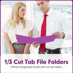 File Folder, PANDRI 120 Pack File Folder, 1/3 Cut Tab, Letter Size, Filing - Image 6