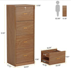 tribesigns 4 drawer file cabinet with lock, filing shown in use