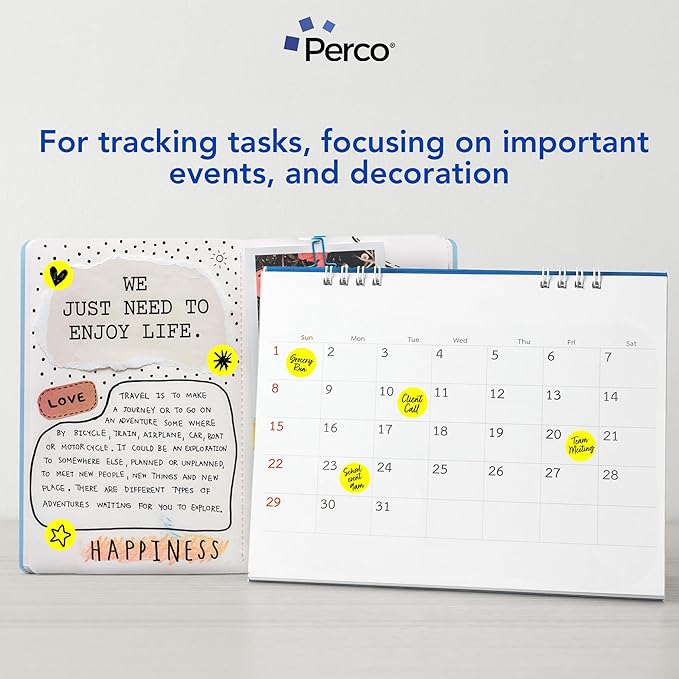Perco Fluorescent Yellow 1-Inch Perforated Circle Dot Sticker Labels—10 Rolls - Image 3