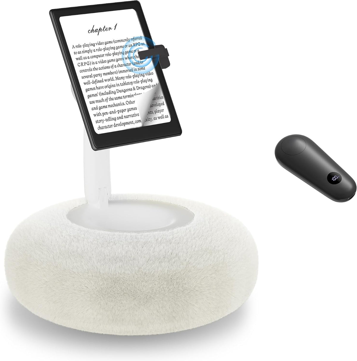 VOLTIFYMAX Magnetic Pillow Holder with Page Turner, 360° Adjustable Phone Hol...