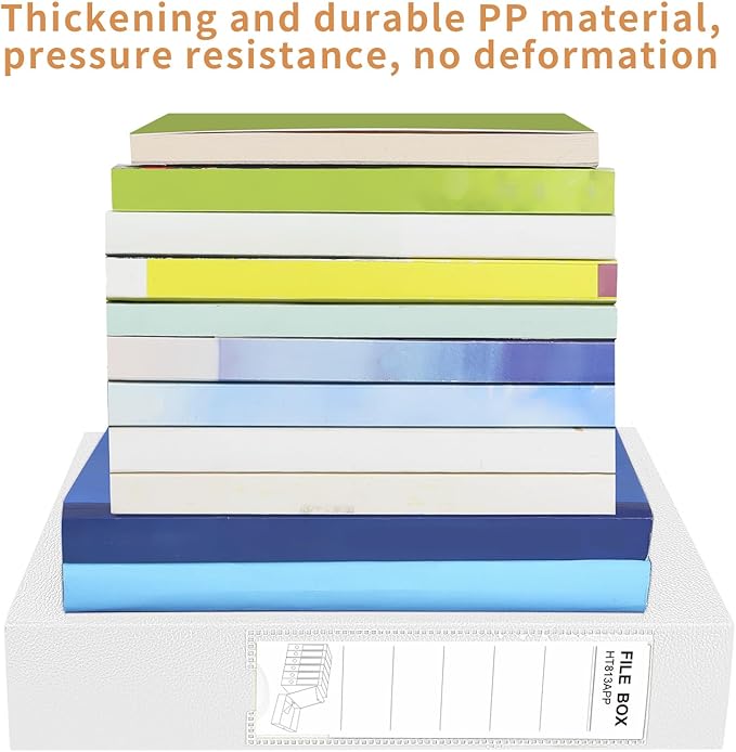 HUA JIE 2 Pack A4 Storage File Boxes Archives Case, 65mm Spine, Box File - Image 6