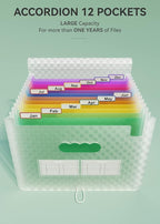 ABC life 12 Pockets Accordion File Organizer Expanding File Folders, Portable - Image 2