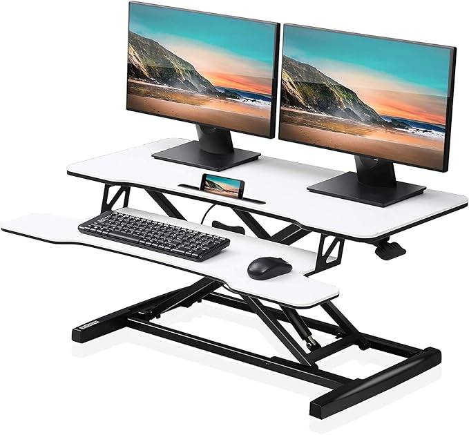 FITUEYES Height Adjustable Standing Desk 36” Wide Sit to Stand Converter Stand by FITUEYES