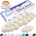 Cloud Wrist Rest Keyboard, Cloud Keyboard Wrist Pad Set with PU Leather Memory Foam, Cute Arm Rest for Palm Support, PC/Gaming Desk Accessories/Office Setup/Computer Hand Cushion - Beige