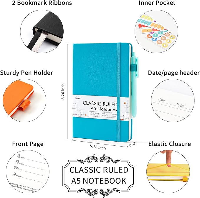 feela Journal Notebook Bulk for School, Hardcover Business Classic Ruled Lined - Image 2