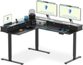 FLEXISPOT 63" L Shaped Standing Desk Electric Corner Table by FlexiSpot