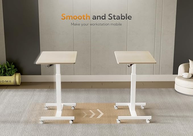 YDN Mobile Mobile Standing Desk, Adjustable Height Portable Laptop Desk - Image 2