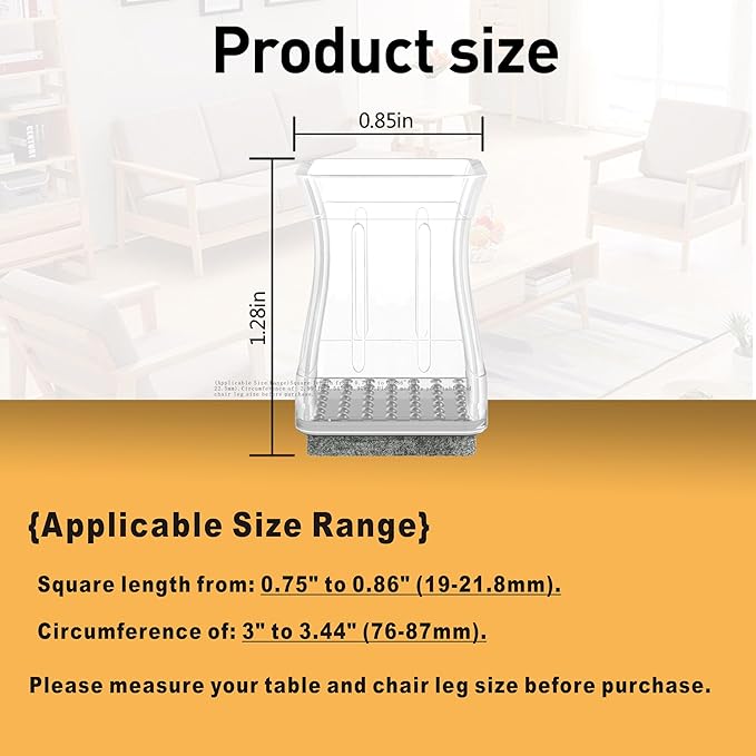 Square Chair Leg Protectors for Hardwood Floors - Image 2