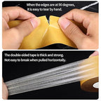 KAIYUER 0.39in x 66FT, Double Sided Tape Heavy Duty, High Stickness Clear Tape - Image 2