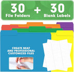 File Folder, HERKKA 30 Pack 1/3 Cut Tab File Folders, Colored File Folders - Image 6