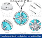 Compass Necklace for Women Men 925 Sterling Silver Pendant Urn Necklaces for - Image 2