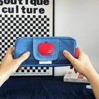 Haumei Canvas Pencil Case Large Capacity, Big Denim Pen Pouch - Image 7