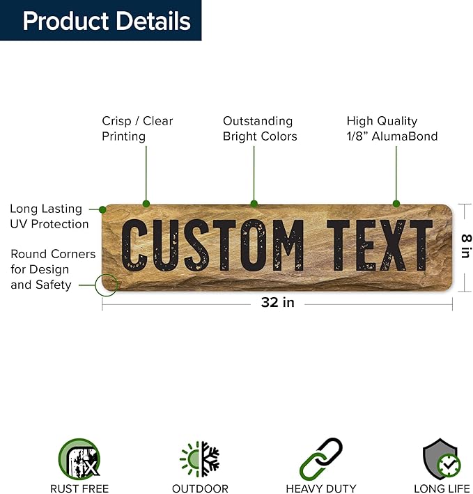 Custom Sign, Custom Street Sign, 11 Font Colors, 13 Font Styles, 4 Hole Options - Image 6