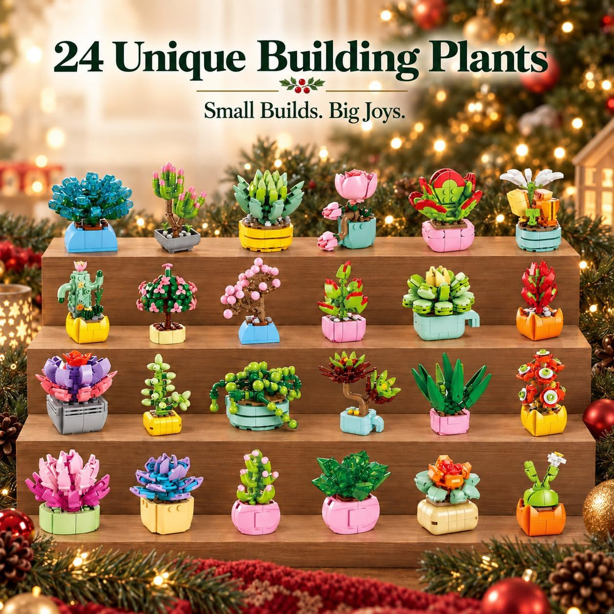 Advent Calendar 2026 Adult Women - 24 Days of Building Blocks Pink