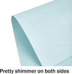 100 Sheets Blue Shimmer Cardstock 8.5 x 11 Metallic Paper, Goefun 80lb Card - Image 3