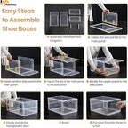 Amllas 12 Pack Clear Shoe Boxes Stackable, Shoe Storage Boxes - Image 8