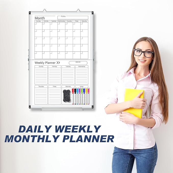 Lincia Dry Erase Calendar for Wall Undated Dry Erase Calendar Planner Aluminum - Image 4