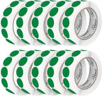 Perco Green 1-Inch Perforated Circle Dot Sticker Labels — 10 Rolls, 000 Round by Perco