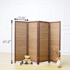 Furnnylane 4 Panel Short Room Divider Screen, Small Bamboo Panel Divider - Image 5