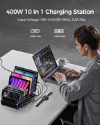 400W Charging Station for Multiple Devices, 10 Port Double PD 100W USB C - Image 2