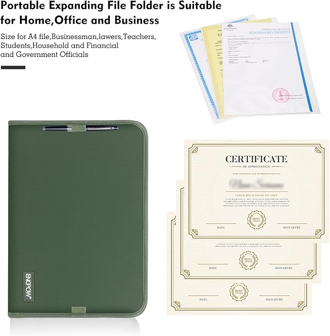 ENGPOW 13 Pocket Expanding File Folder, Fireproof Accordion File Folder - Image 5