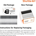 Shuttle Art Permanent Markers, 70 Pack Black Permanent Marker set, Fine Point - Image 8
