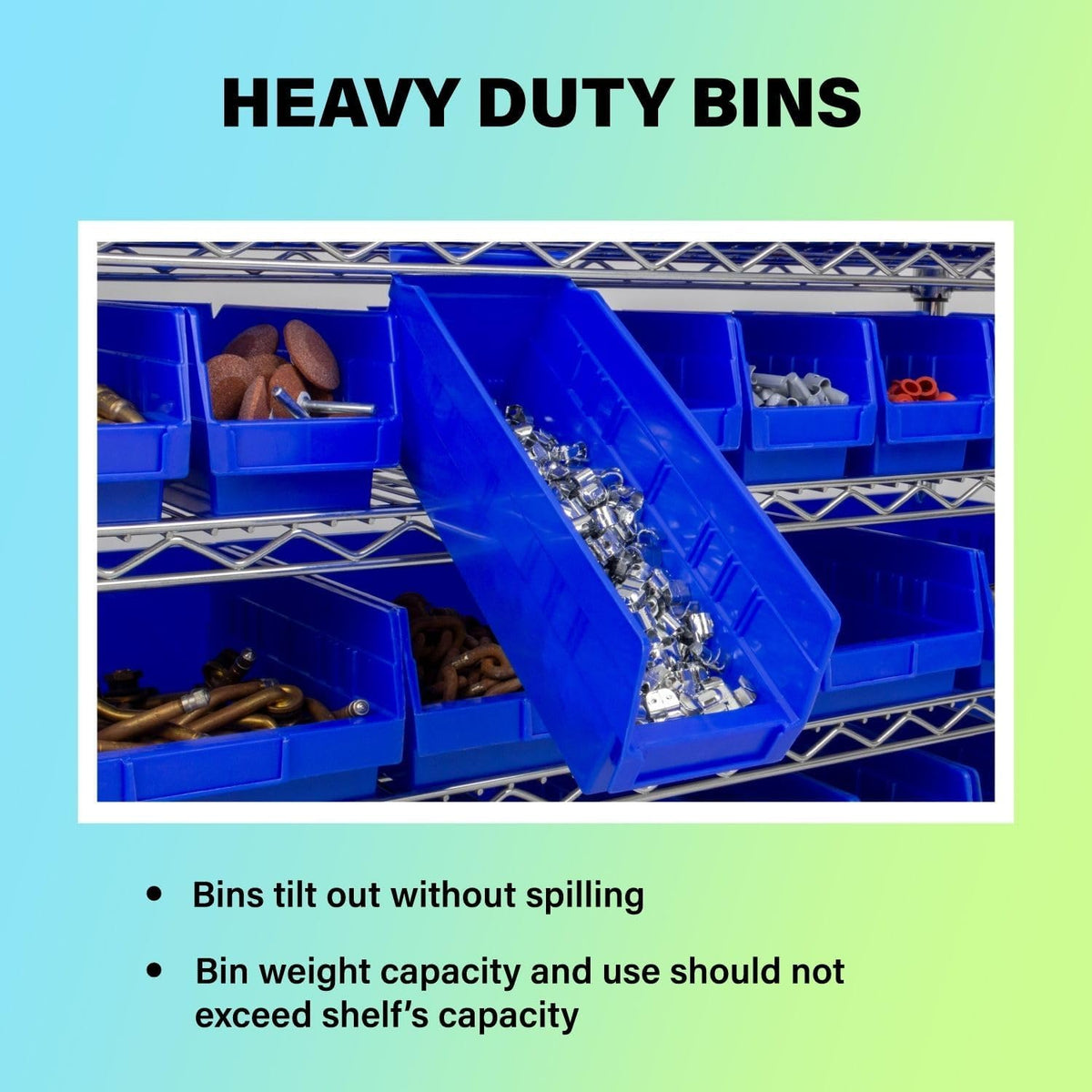 Akro-Mils 30164 Heavy Duty Plastic Shelf Bins, 24"x 6.5"x 4", ...
