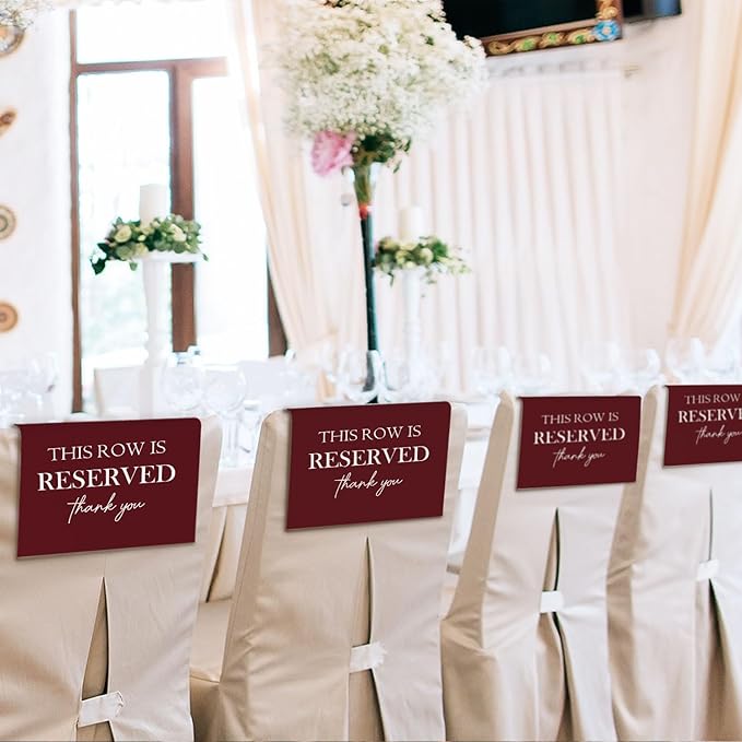ChissNook Reserved Seating Chair Signs, This Row Is Reserved Pew Cloths Seating - Image 4