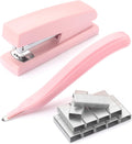 ZZTX Desktop Stapler with Remover & 1000 Staples Pink | Durable & sturdy, Office & home