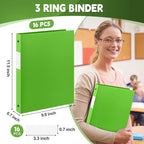 Henoyso 16 Pcs 3 Ring Binder 0.5 Inch Round Fits Letter Size 8.5'' x 11'' Paper - Image 2