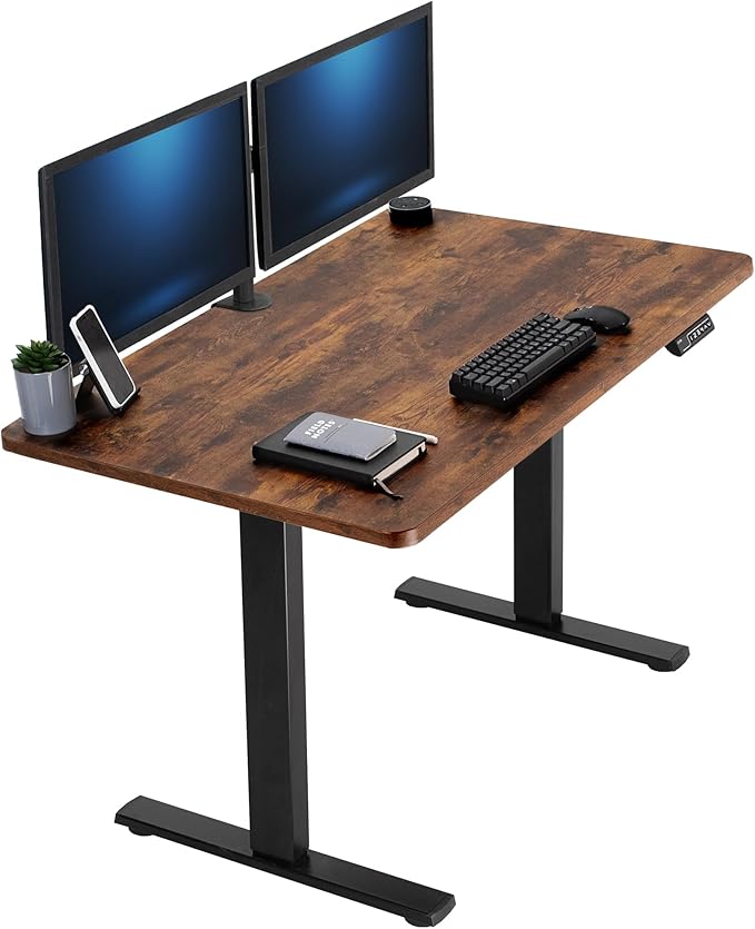 VIVO Electric 48 x 30 in Rustic Standing Desk, Memory Height Adjustment by VIVO