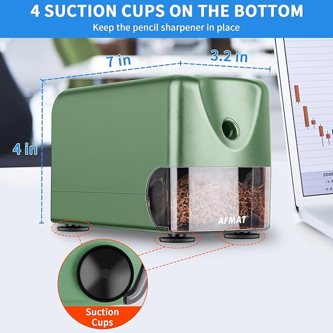 AFMAT Heavy Duty Electric Pencil Sharpener, Auto Stop Classroom Pencil - Image 6