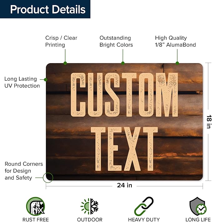 Custom Sign, Custom Street Sign, 11 Font Colors, 13 Font Styles, 4 Hole Options - Image 6