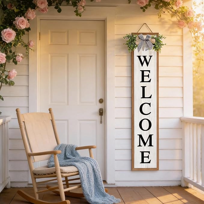 Double-sided Welcome Wooden Sign Stand - Image 5