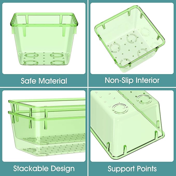 WOWBOX 25 PCS Plastic Drawer Organizer Set, 4 Sizes Desk Drawer Divider - Image 3
