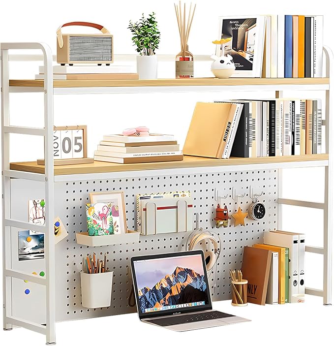 ZWCQSYS 2-Tier Desktop Bookshelf Hutch - Image 7