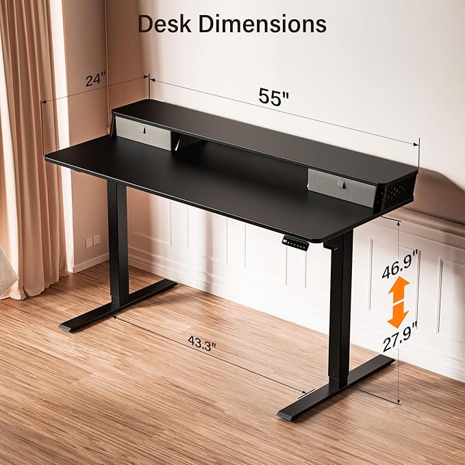 Kingant 55 x 24 Inch Electric Standing Desk - Image 3