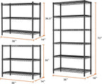 SINGAYE 6 Tier Shelf Organizer Storage Metal Shelves Garage Wire Shelving Unit - Image 3