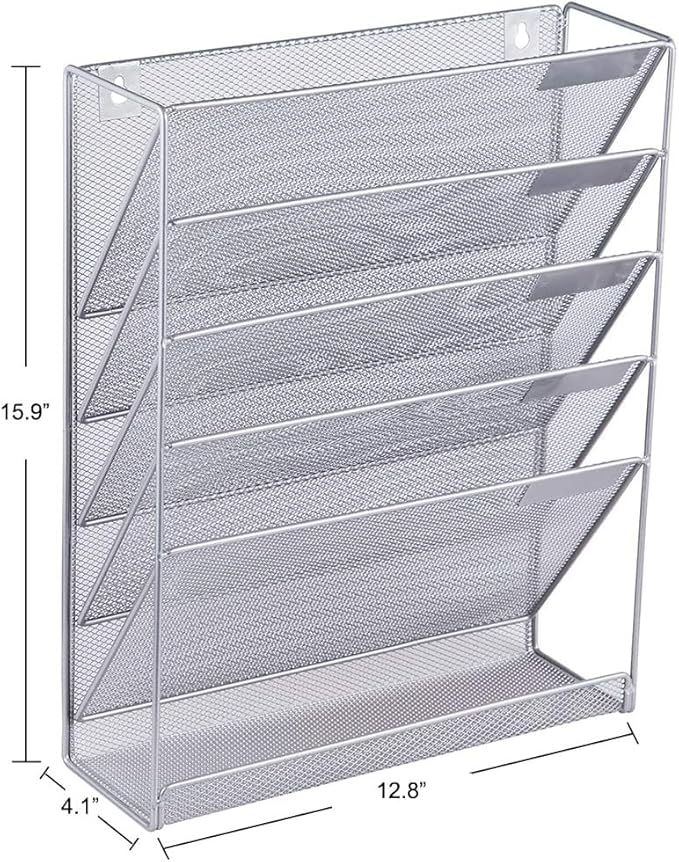 EASEPRES Desk File Organizer Mesh 6-Tier, Hanging Wall Mount Document - Image 7
