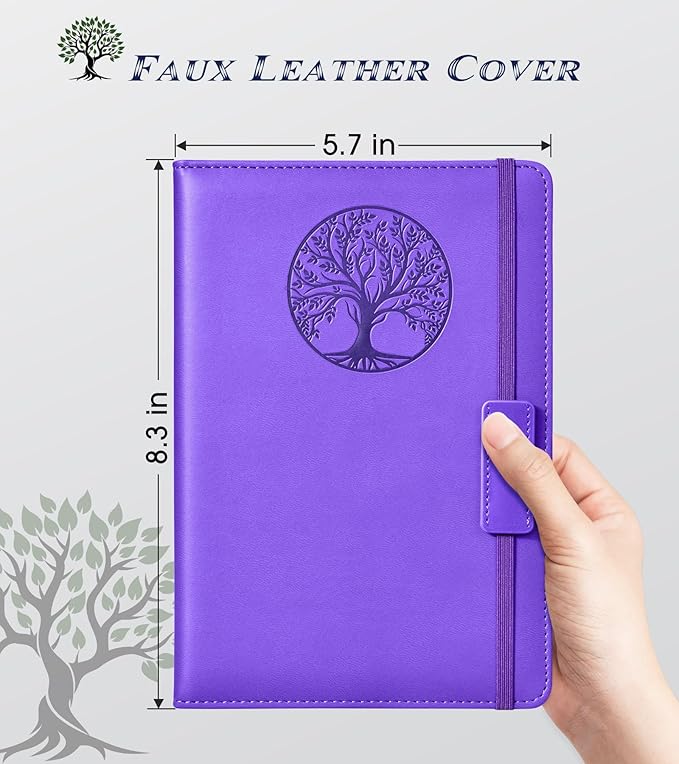 Biuwory Lined Journal Notebook for Women Men, 256 Pages A5 Hardcover Leather - Image 2