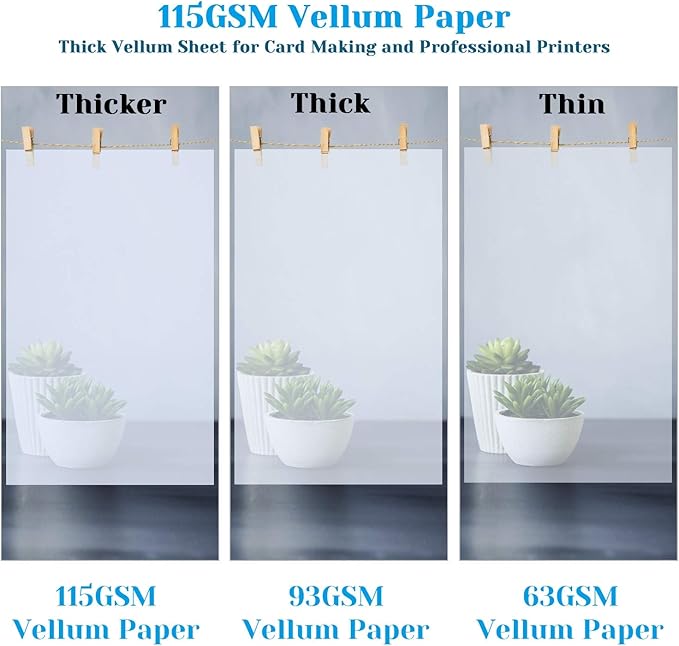 Vellum Paper, Cridoz 115GSM Transparent Vellum 8.5 x 11 Translucent Clear - Image 2